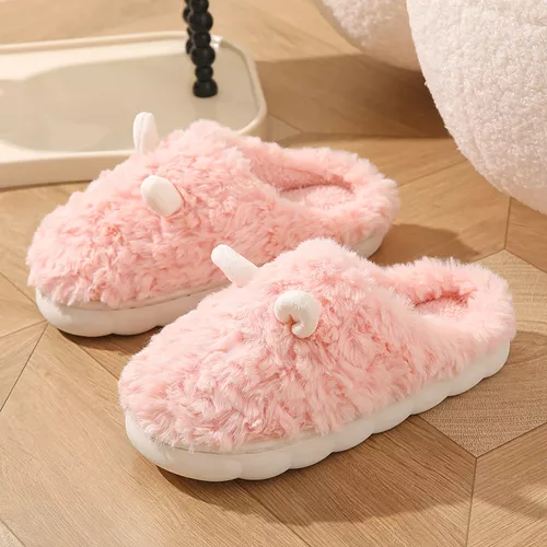 Zapatillas De Felpa Con Dibujos Animados Para Mujer, Ropa De