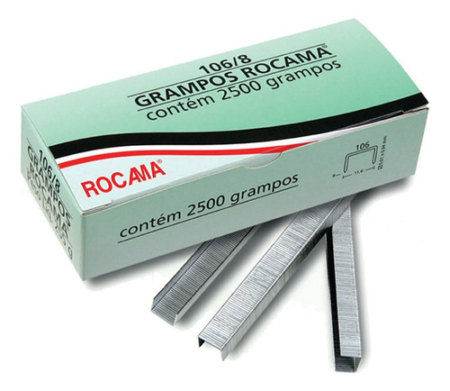 Kit 3 Caixas Grampo 8mm 106-8 Polido Para Grampeador Rocama