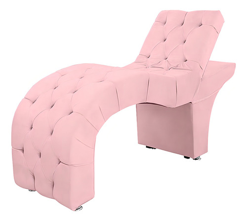 Maca Estofada Reclinável Estetica Sombrancelha Cílios Suede Cor Rosa