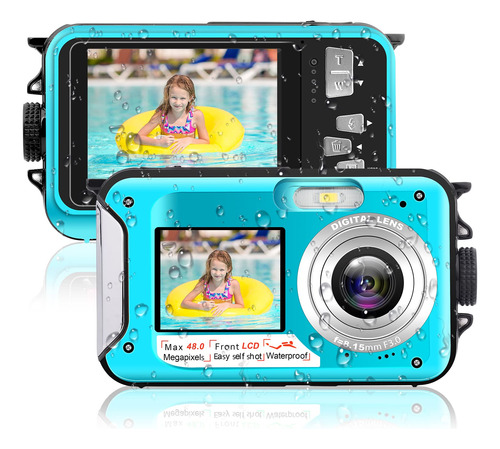 Camara Impermeable 10 Pie Subacuatica Full Hd Doble Pantalla