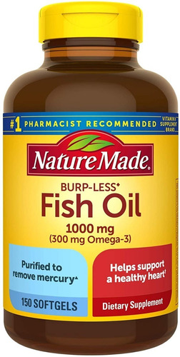 Fish Oil 1000 Mg Nature Made 150 Capsulas Blandas