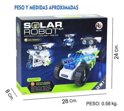Robot Kit Solar Robotica 12 En 1 Ciencia Proyecto Cod: 13 6