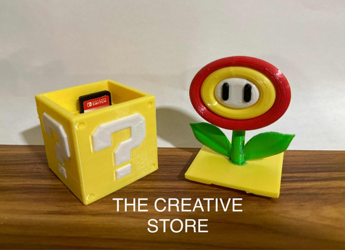 Cubo Amarillo Flor De Fuego - Porta Juegos / Nintendo Switch