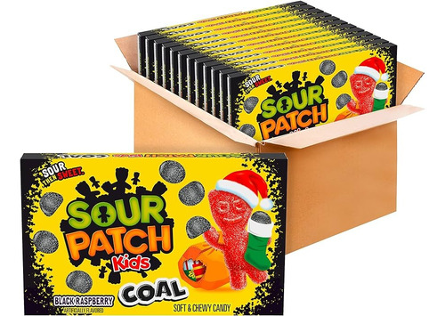 Gomitas Sour Patch Kids Coal Black Raspberry Softchewy 12pza