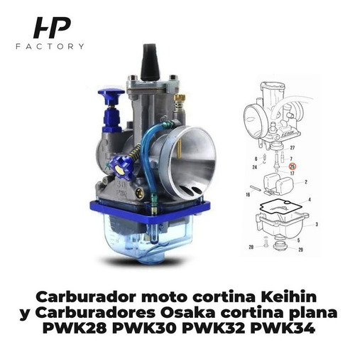 Imagen 2 de 10 de Cuba Transparente Carburador Keihin Pwk 28 30 32 34