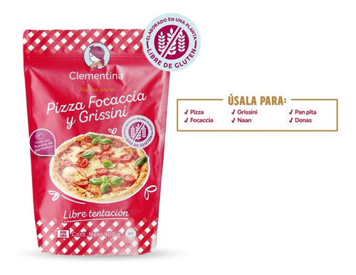 Imagen 3 de 4 de Harina Sin Gluten Para Pizza Clementina
