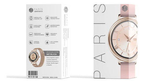 Imagen 5 de 7 de Smartwatch Reloj Inteligente Jd Paris Rosa + Malla Cuotas