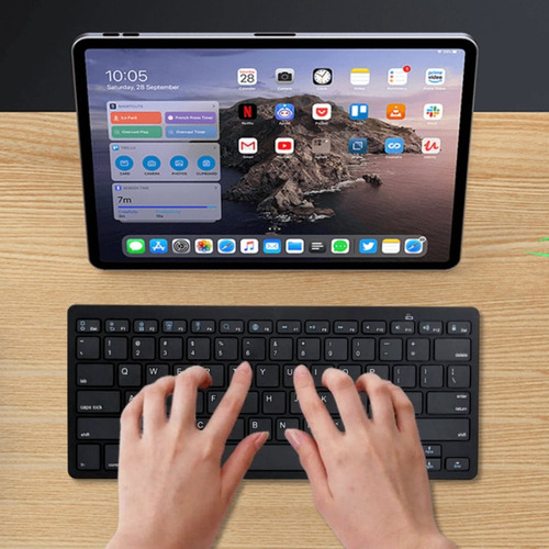 Teclado Sem Fio Com Tecla Ç Abnt2 Para Tablet E Celular