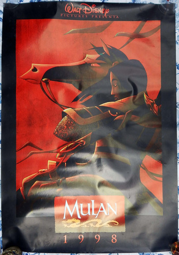 Mulan Walt Disney Poster De Cine Original 100x70 Año 1998