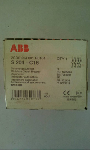 Interruptor Automatico  Abb S204 - C16