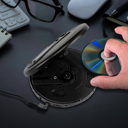 Reproductor De Cd Portátil Coby Con Auriculares, Radio Fm Y