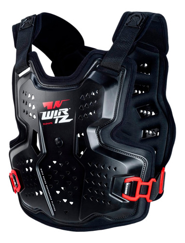 Pechera Motocross Enduro Wirtz Elevate Proteccion Negro Rojo