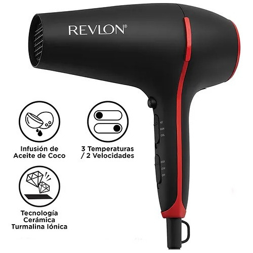 Secadora De Cabello Revlon Smoothstay Rvdr5317 Color Negro