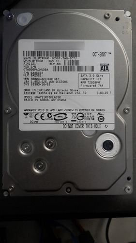 Hd 1tb Sata 3g 7.2k 3,5 74a 0yr660 Hua721010kla330 Para R630 R710 R715 R720 R720xd R730xd R730 R900 R905 R920 R930 R220 R230 R300 R310 R320 R330 R410