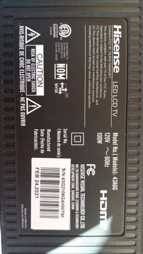 Main Hinsense Mod. 43a6g (Usado)