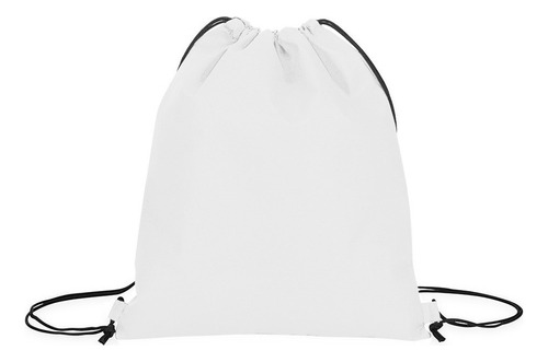 Mochila Saco Em Nylon Camping Viagem Academia Passeio Cor Branco Desenho Do Tecido Liso