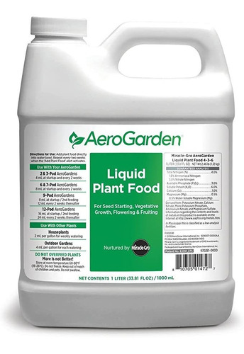 Aerogarden Nutrientes Líquidos (1 Litro)