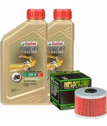 Kit Filtro Aceite Kawasaki Kxf450 06-15 + 2ltr Castrol 10w50