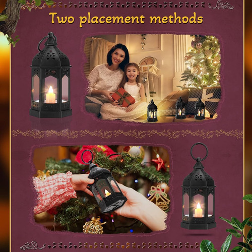 12 Pz Mini Linternas Con Vela Led Parpadeante, Vela Colgante