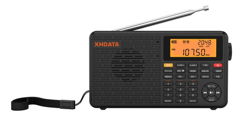 Rádio Dsp Portátil Xhdata D-109wb Alto-falante Fm/mw/sw/lw