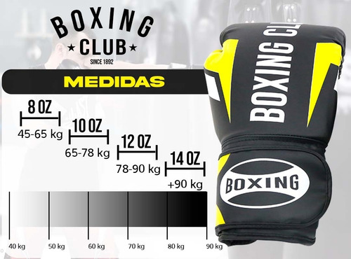Imagen 2 de 10 de Guante De Box 8 10 12 14 Oz Boxing Club Sparring Ajustable
