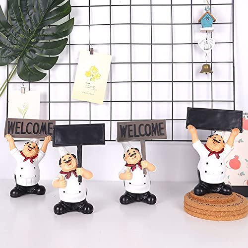 Estatua Chef Resina Pizarra Negra Escritura Cocina Francés C