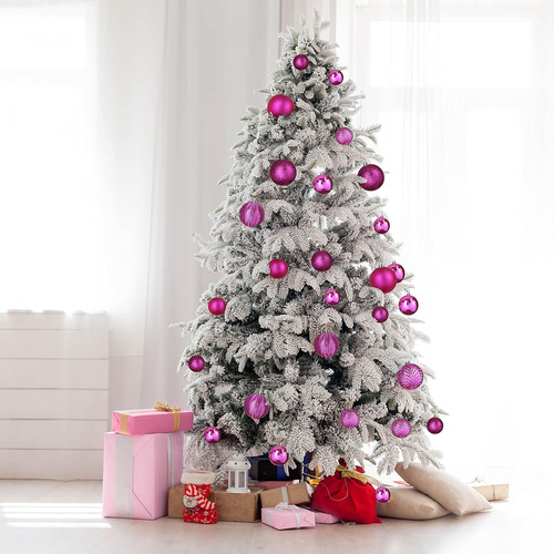 Juego De Adornos Para Navidad Prextex, Rosa, 36pcs