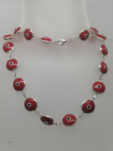 Collar De Plata 925 Ley Y Ojo Turco Murano 