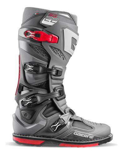 Bota Motocross Gaerne Sg 22 Anthracite Red + Oculos Cross Fx