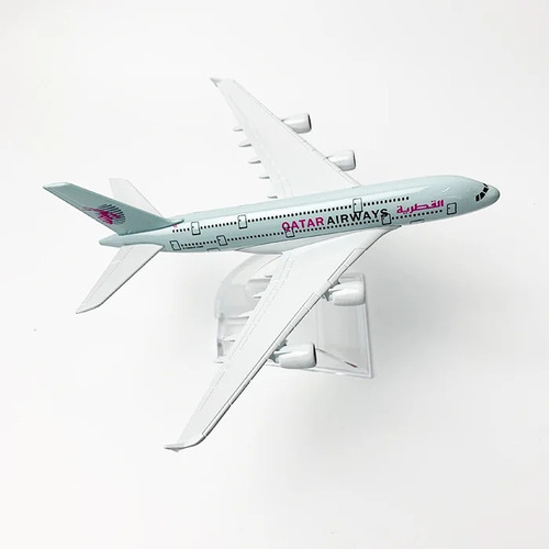 Miniatura De Avião Airbus A380 Qatar Airways Lindo Em Metal