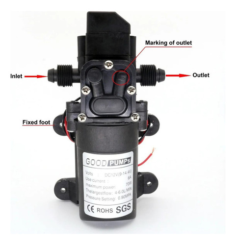 // Bomba De Agua De Diafragma Inteligente 1/2 Interfaz 70w