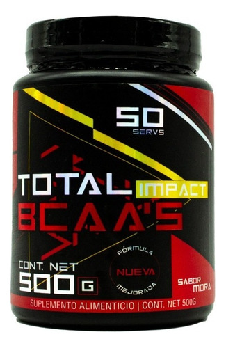 Suplemento Alimenticio Bcaas Aminos Total Aminoacidos 500 Gr Sabor Mora