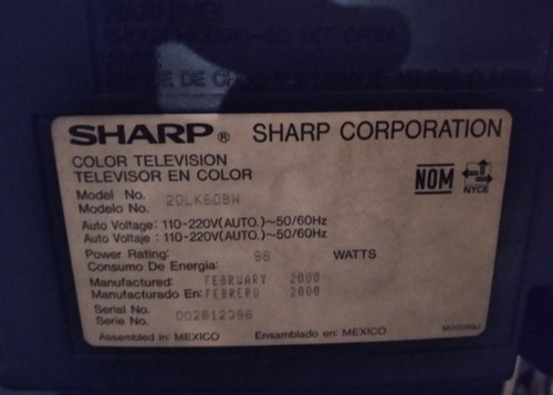 Imagen 3 de 3 de Televisor Sharp