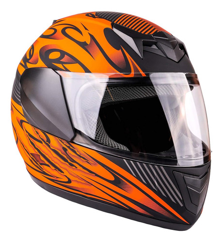 Casco Para Moto Typhoon Helmets Talla L Color Naranja