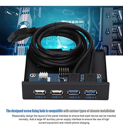 Hubs Usb Frontales, Panel De Expansión De 2 Puertos Usb3.0
