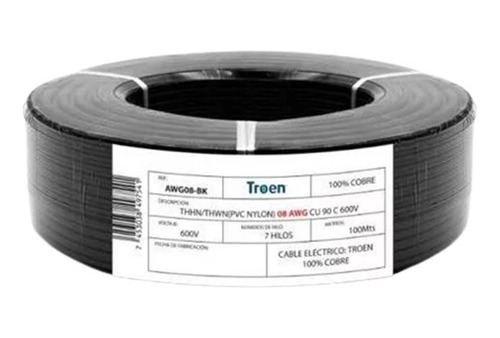 Rollo Cable #8 Thhn 100% 100 Metros 