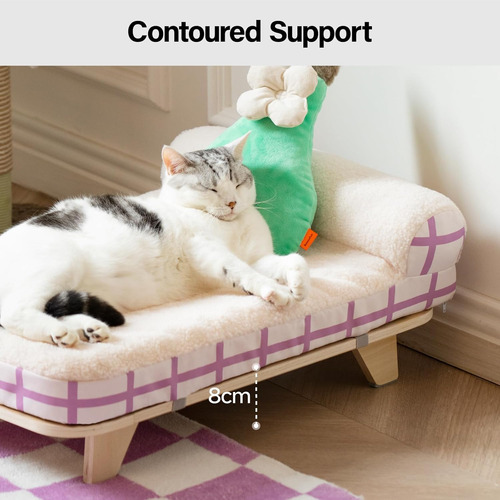 Cama Elevada Para Gatos Mewoofun, Sofá Orthopédico Con Funda