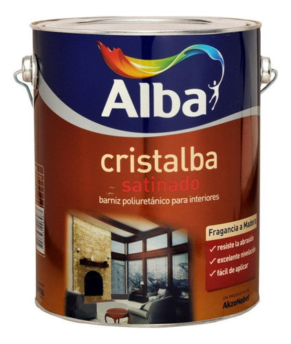 Cristalba Barniz Poliuretanico Satinado 4lt Doble Duracion -