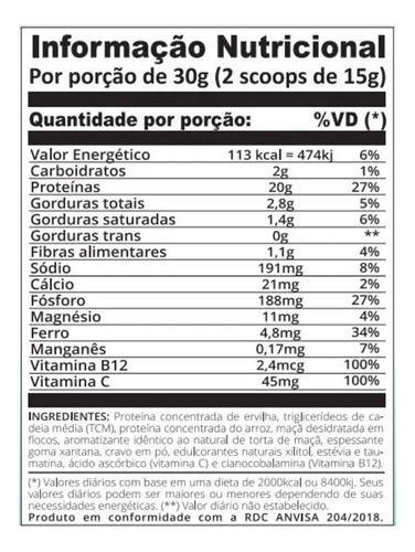 Healthy Vegan Protein 454g Torta de Maçã - The One Supps