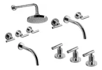 Comprar Combo Griferias Hidromet Sun Lever Bidet Lav Pared Ducha Aho