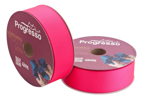 Fita Gorgurão Para Laços Progresso 38mm Rolo 40 Metros Cores Cor 279 ROSA CÍTRICO