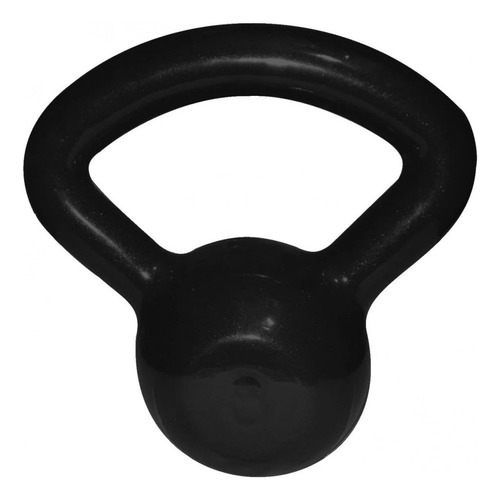 Kettlebell De 6 Kg Emborrachado Preto Musculação Peso Barra