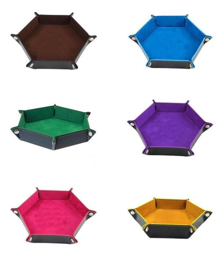 Paquete De 6 Bandejas Plegables Hexagonales Para Dados, Caja