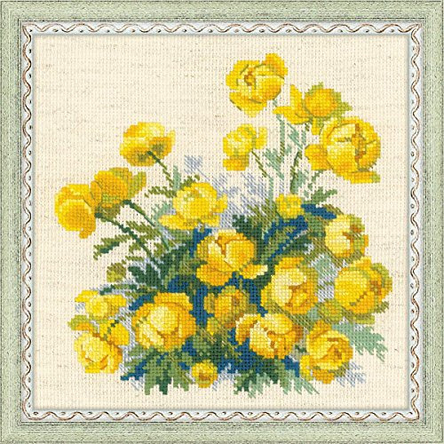 Globe Flower Counted Cross Stitch Kit 7.75 X7.75  14 Co...