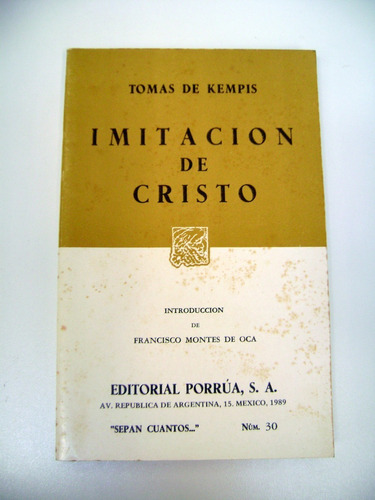 Imitacion De Cristo Tomas De Kempis Editorial Porrua Boedo