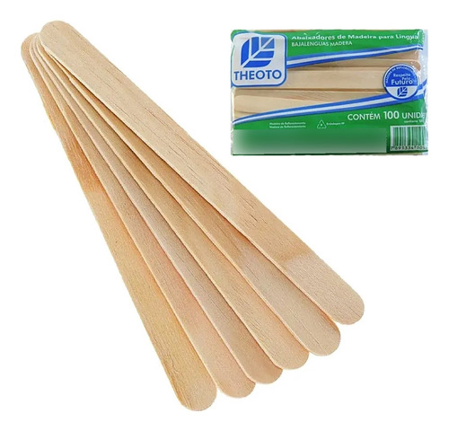 Palito Para Depilação Abaixador De Língua Pacote C/ 100un.