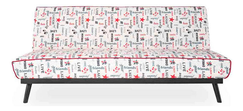 Sofa Cama Nuelma Estampado Rojo Y Negro Këssa Cdmx