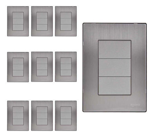 Placa Armada Inoxidable Ciega Plata Igoto Inox1015 10
