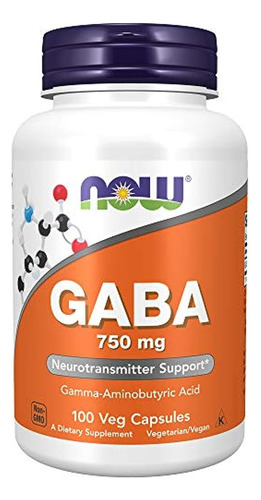 Now Complementa Gaba (ácido Gamma-aminobutírico) 750 Mg De S