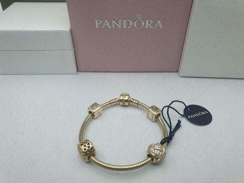 Pulsera Pandora Original 4 Charms Oro .585 No Tous Tiffany